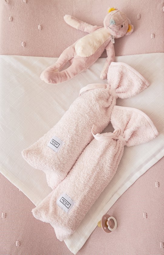 Meyco Baby Uni kruikenzak - 2-pack - badstof - soft pink — afbeelding 3