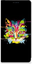 Smartphone Hoesje Xiaomi Redmi Note 12 Pro | Poco X5 Pro Wallet Case Leuke Verjaardagscadeaus Cat Color