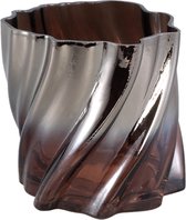 PTMD Paisley Windlicht - 16x16x16 cm - Glas - Bruin