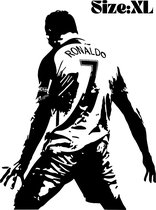 XL Muursticker - Topcadeaus - Cadeau - Poster - Cristiano Ronaldo - zwart wit - 58cm x 78cm