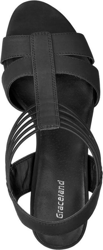 Graceland Dames Zwarte sandaal elastiek - Maat 44 | bol.com
