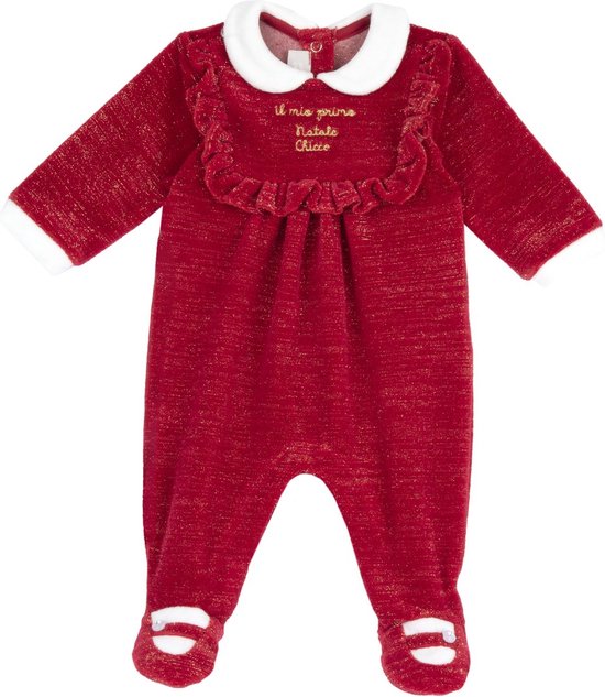 Grenouillère Bébé Chicco En Chenille Douce - Ouverture Entrejambe Pratique - Lavable Machine - Taille Bambin - Hiver Et Intérieur