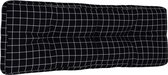vidaXL - Palletbankkussen - 120x40x12 - cm - stof - ruitpatroon - zwart