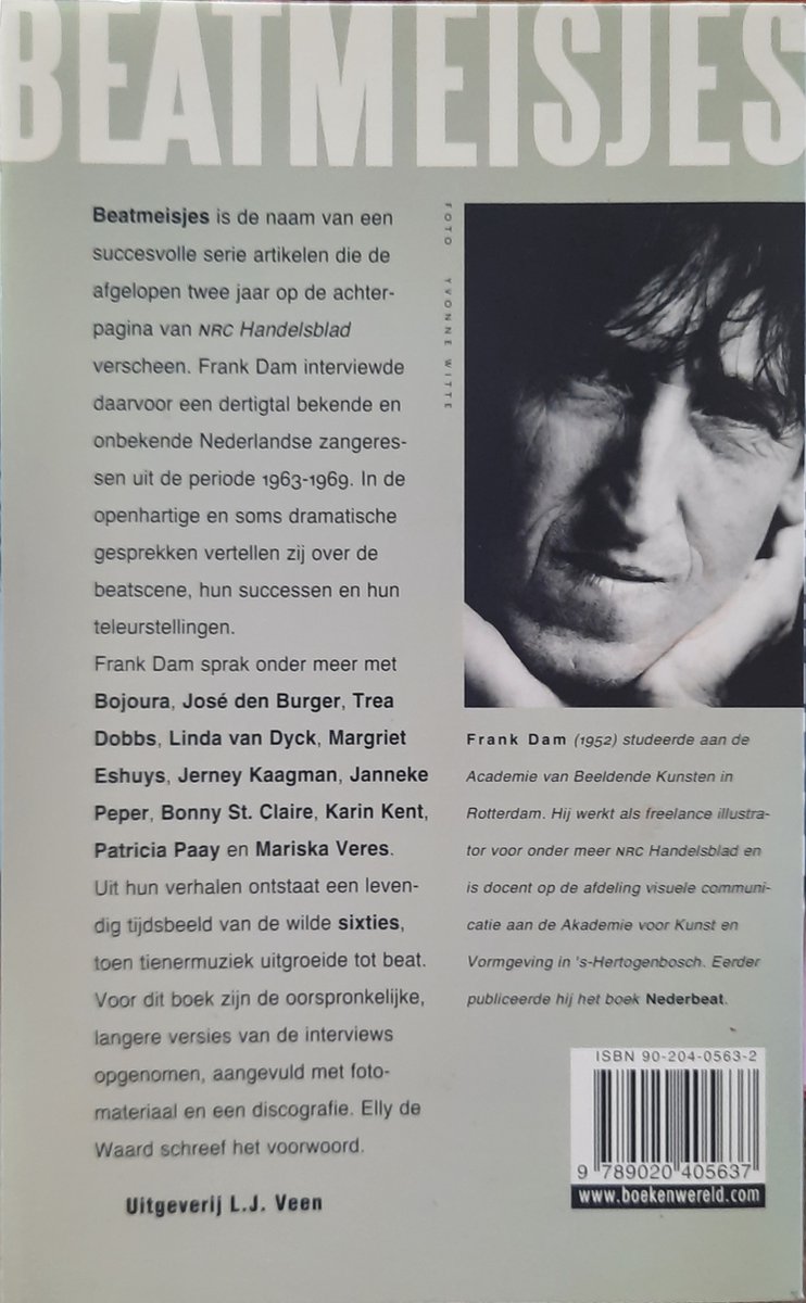 Boekomslag Beatmeisjes met portret van Frank Dam