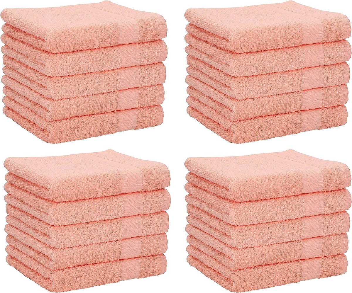 Goedkoopste 20 stuks zeepdoekjes NEAPEL 100 katoen grootte 30x30 cm kleur abrikoos