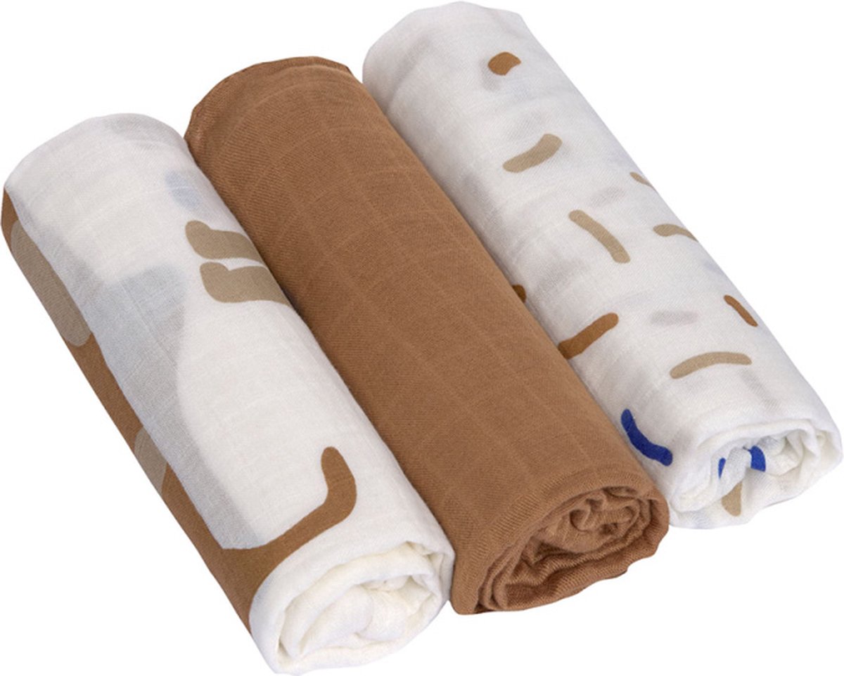 Goedkoopste Lässig Heavenly Soft Swaddle L Little Mateys Royal Blue 80 x 80 cm 3-Pack