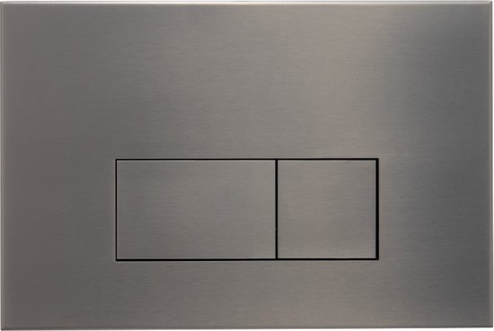 QeramiQ Push Metal Bedieningsplaat - voor Geberit UP320 inbouwreservoir - dualflush - rechthoekige knoppen - metaal gunmetal