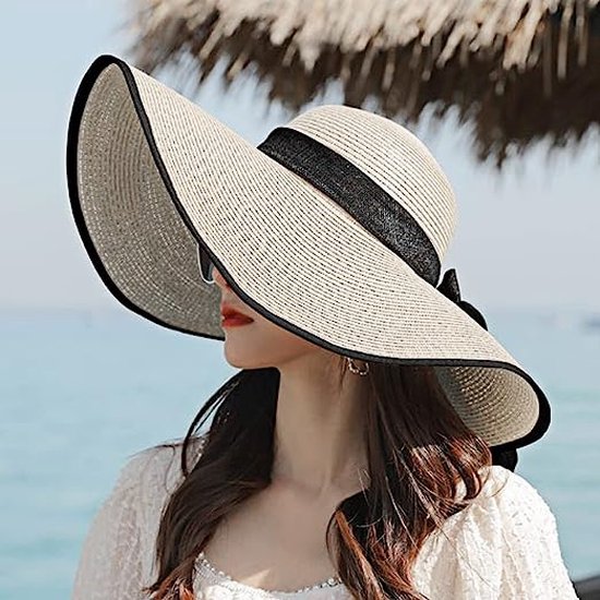 Chapeau de Soleil Femme - Chapeau d'été - Chapeau de Paille UV - Chapeau de  Plage -... | bol.com
