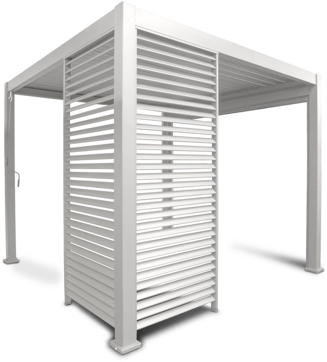 Orion Louvre Shutter Paneel 4M voor Orion terrasoverkapping - 123,5 x 238.25 cm - Wit - Aluminium - Biedt meer privacy en schaduw onder uw overkapping