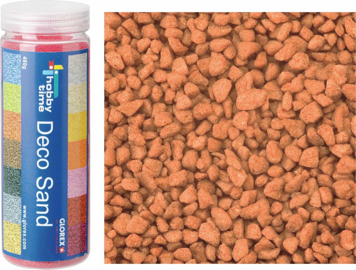 Glorex Hobby zandkorrels/kleine kiezelsteentjes - terracotta - 480 gram - vulmateriaal vazen/terrariums