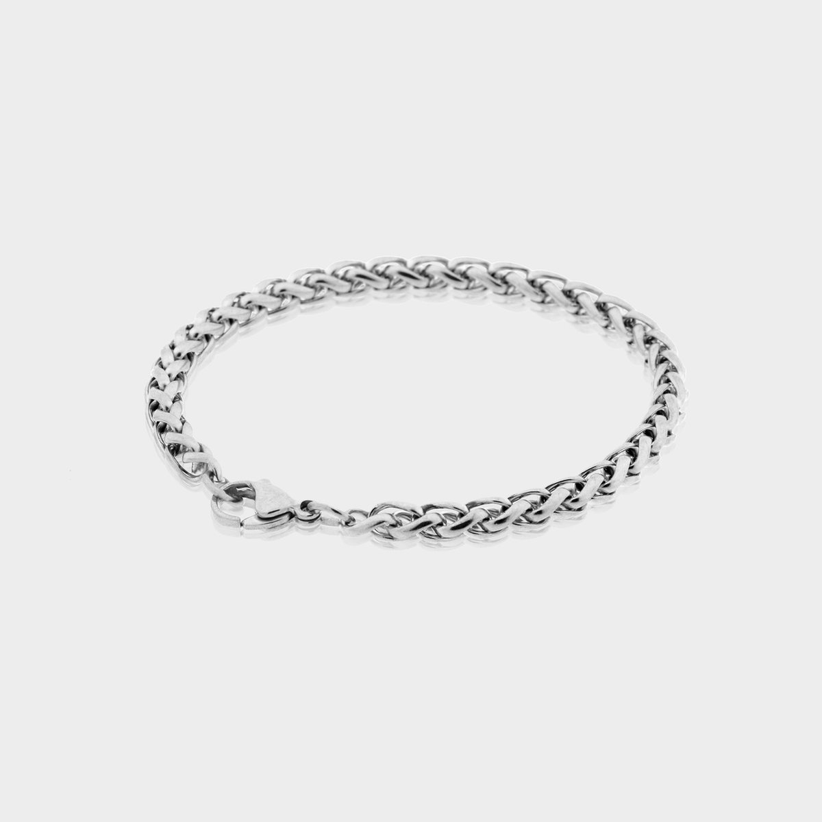 Wheat Armband 5 mm - Zilveren Schakelarmband - 21 cm lang - Armband Heren - Olympus Jewelry