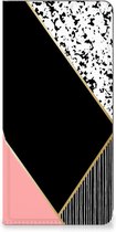 Bookcase Hoesje Xiaomi 13 Lite Smart Cover Black Pink Shapes