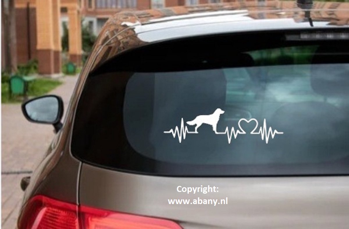 Drentsepatrijs hond 3x   – autosticker - sticker voor raam auto deur muur laptop - heartbeat – ras - hondensticker - hondenlijn - Doglove - Abany quality design
