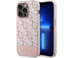 Guess G-Cube Back Case (MagSafe Compatible - Geschikt voor Apple iPhone 14 Pro (6.1") - Roze