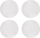 HAES DECO - Ontbijtborden set van 4 - Formaat Ø 22x2 cm - kleuren Wit - Bedrukt Aardewerk - Collectie: Ribble - Servies, kleine borden