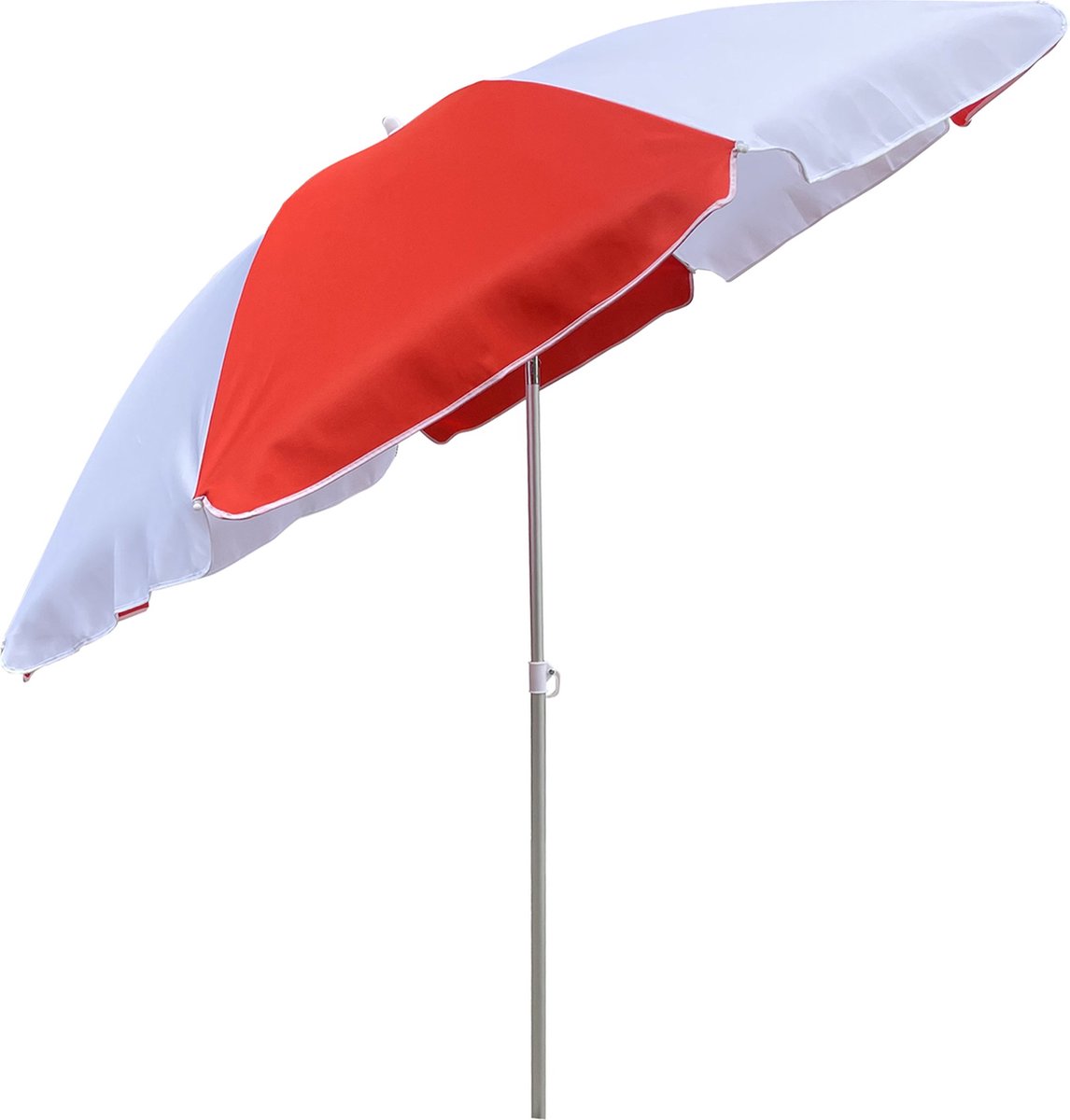 Outdoor Parasol 200 Cm Rood/Wit