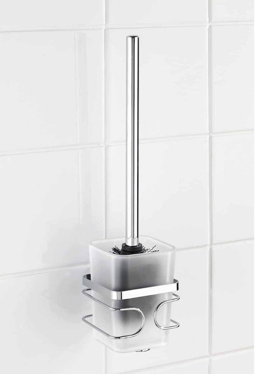 Wenko Toiletborstel Met Houder Premium 10 X 38 Cm Rvs Zilver