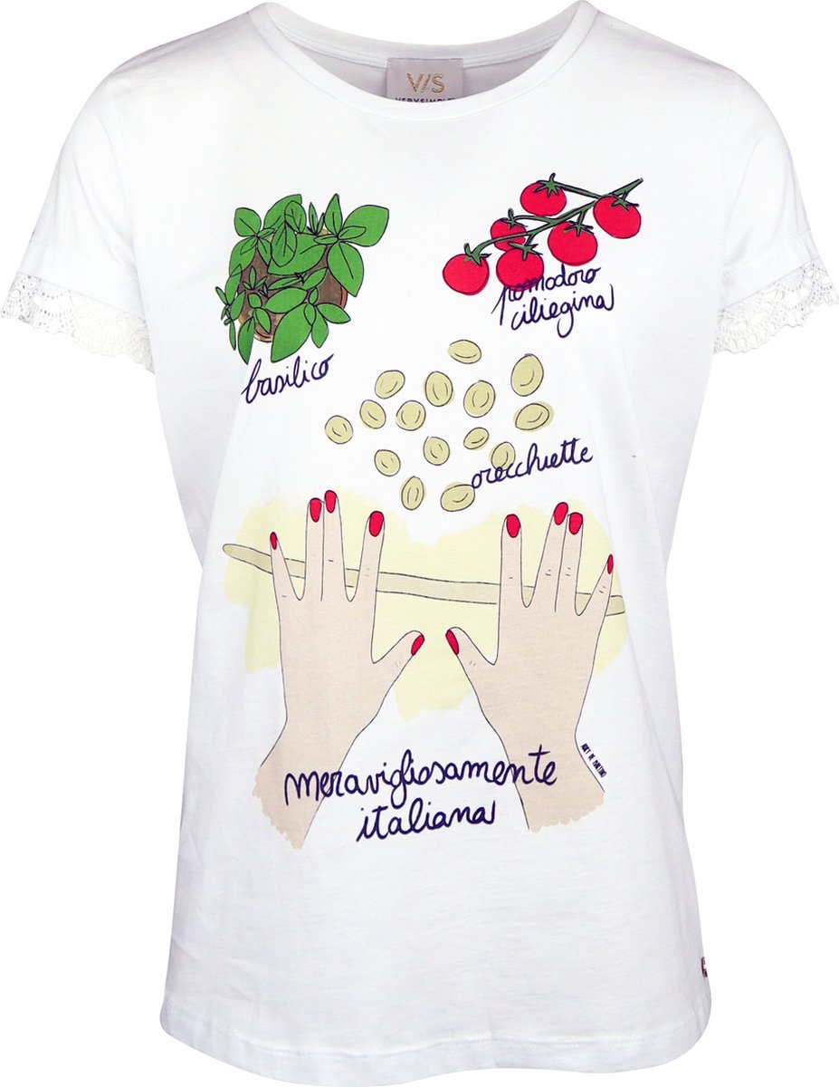 Verysimple • wit t-shirt italiaans eten • maat S (IT42)
