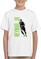 Neymar Jr - Da Silva - PSG- T-shirt Kinder avec texte - T-shirt Kinder - T-shirt Wit - Neymar en vert - Taille 134/140 - T-shirt 9 à 10 ans - Paroles rigolotes - Cadeau - T-shirt cadeau - Voetbal- anniversaire