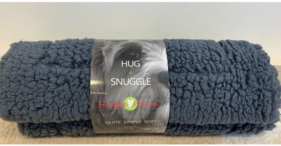 HuggleHounds - Wasbare Fleece Hondenmat van Lamswol voor benches of als los kussen - In Naturel of Grijs - S/M/L/XL/XXL - Grijs - M