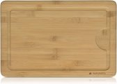 Natuurlijk Bamboe Houten Snijplank - Middelmaat met Sapgroef voor Keuken - 35 x 23,5 x 1,8 cm