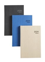 Brepols Agenda 2024 • Optivision pocket NL • Kashmir • Optimaal leesbaar • luxe cover • 9 x 16 cm • Zwart