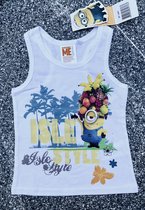 Minions Shirt - Mouwloos - Wit - Maat 98/104