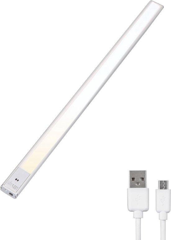 Lampe Sous Meuble Cuisine avec Capteur, 40 cm Lumiere Placard 2 en 1  Rechargeable et Alimenté par USB 5V DC Reglette LED Sous Étagère Sans Fil à  Pile