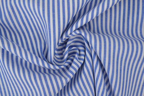 10 mètres de tissu rayé - Rayé Blauw/blanc - Rayures 2,5mm