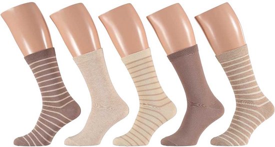 Apollo - Katoenen herensokken - Multi Beige - 43/46 - 10-Pak - Voordeelpak - Sokken Heren - Sokken 43 46 - Heren sokken