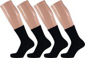 Chaussettes enfant basic - Katoen Bio - Zwart - Lot de 4 - Taille 35/38 - Chaussettes enfant garçon - Chaussettes enfant fille - Chaussettes garçon - Chaussettes garçon multipack - Apollo