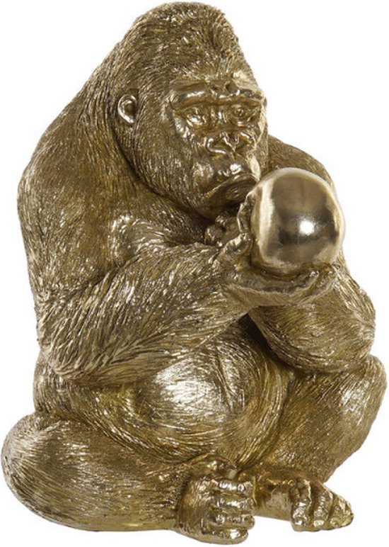 Decoratieve figuren DKD Home Decor Gouden Hars Gorilla (33 x 33 x 43 cm)