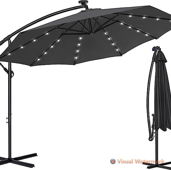 Lampe Solaire Pour Parasol 104 LED - 8 Modes Lumière, Guirlande Étanchéité IP67 Pour Jardin, Terrasse, Piscine, Plage Ou Patio