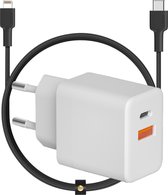 35W USB C Snellader + Geschikt voor iPhone Oplader - 3 Meter - Geschikt voor iP 14/13/12/11/Xr/Xs/Xs Max/8/8 Plus/Pro - Oplaadstekker