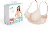 Youha® - Voedingsbh zonder beugels - Zwangerschapsbh - verstelbare schouderband - zachte stof - naadloos ontwerp - uitneembare vulling - voorkant voorzien van flap - handig met borstvoeding - Kleur: Huidskleur - Maat S
