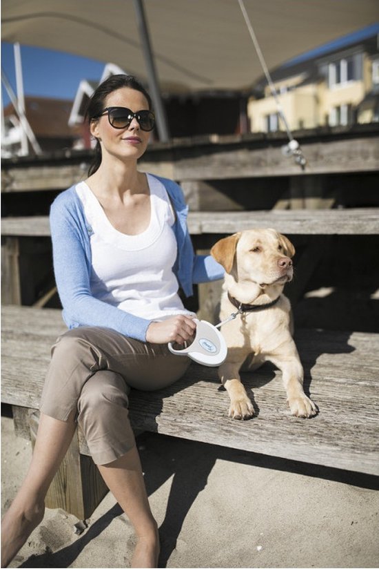 Laisse-sangle à enrouleur rétractable pour chien jusqu'à 25 kg - Longueur 3  M