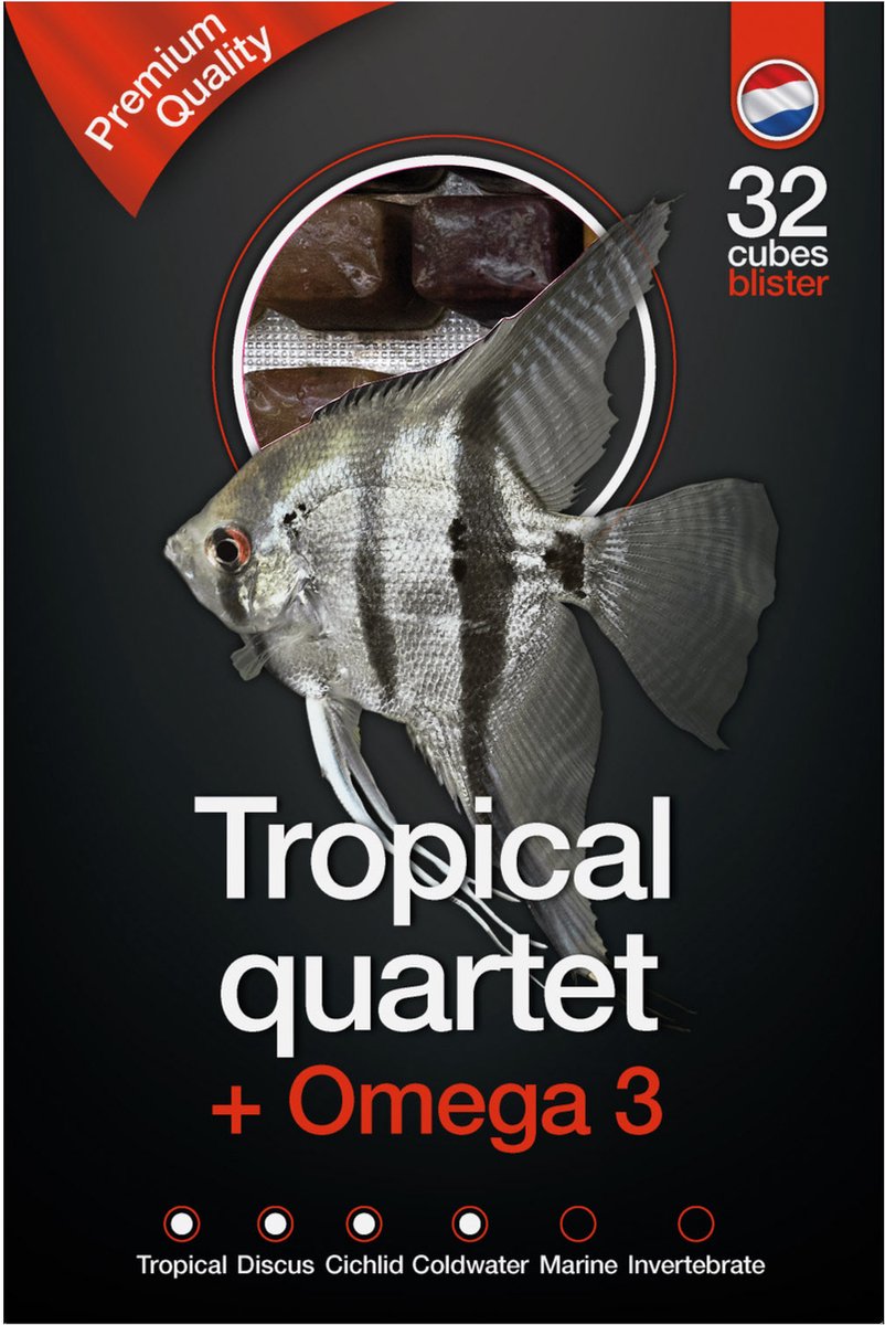 DS Tropisch kwartet met omega 3 diepvries visvoer | 100 gram | 4-in-1 mix Diepvries