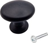 Kastknoppen Macon zwart rond - Diameter 27 mm - Kastknop - Meubelknop - Deurknoppen voor kasten - Meubelbeslag - Deurknopjes - Meubelknoppen