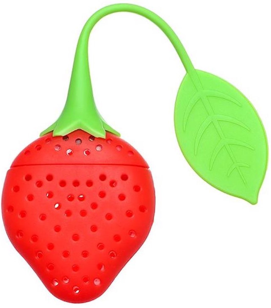 Siliconen theezakje aardbeien - Thee ei - theezakje - Rood