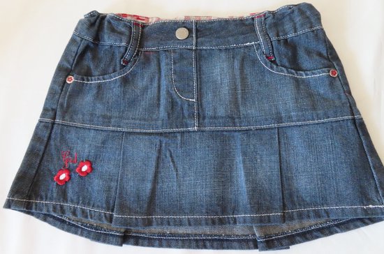 Rok - Jeans - Afgewerkt met rood - 4 jaar 48 maand