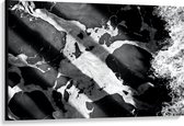 Canvas - Zwart met Witte Mix van Kleuren - 120x80 cm Foto op Canvas Schilderij (Wanddecoratie op Canvas)