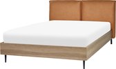 LIMANTON - Bed - Goudbruin - 160 x 200 cm - Kunstleer