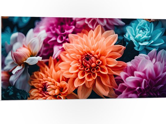 PVC Schuimplaat- Veel Gekleurde Bloemen - 100x50 cm Foto op PVC Schuimplaat