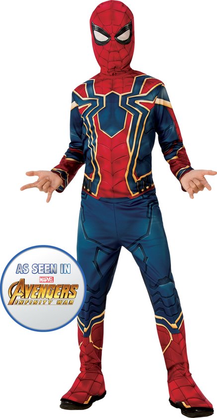 Rubies - Spiderman Kostuum - Iron Spider Kostuum Kind - blauw,rood - Maat  128 -... | bol.com