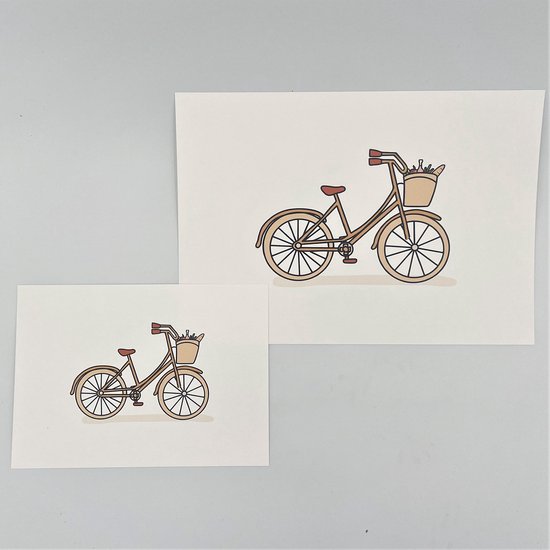 Lokaal Living - a4 poster - fiets - illustratie - holland - voertuigen