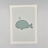 Lokaal Living - a4 poster - walvis - dier - onder water