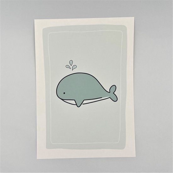 Lokaal Living - a4 poster - walvis - dier - onder water