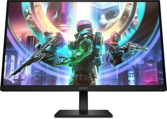 HP OMEN 27qs Gaming Monitor - 27 Zoll Bildschirm, QHD Display, 240Hz, AMD FreeSync Premium, 1 ms Reaktionszeit, 2x HDMI 2.0, Display Port 1.4, 2x USB-A, USB-B, Audioausgang, RGB Beleuchtung,