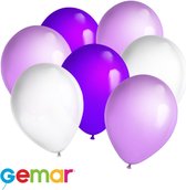 30 ballonnen Paars, Lavendel en wit (Ook geschikt voor Helium)