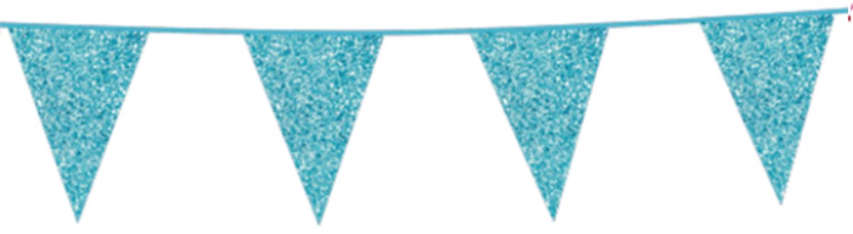 Glitter babyblauw kartonnen vlaggenlijn.